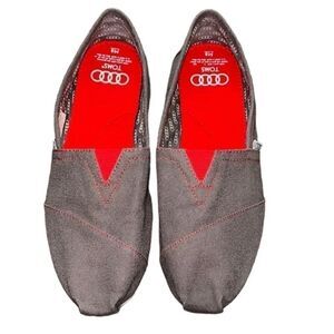 Toms Gray & Red  Flats Shoes(Size 8)